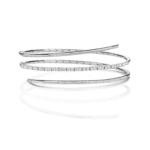 Diamond Twist Bangle 18ct W/Gold 0.66ct